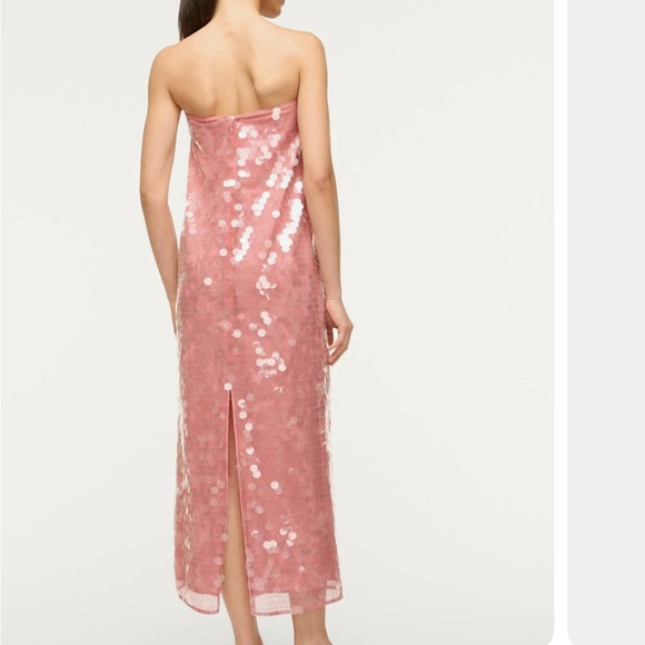 STAUD Casey Dress Pink Sequin Midi - Picture 4 of 5